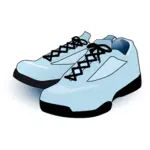 Gambar vektor biru sepatu tenis